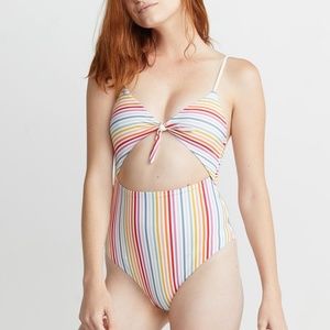Marine Layer Amalfi Tie Front One-Piece Swimsuit